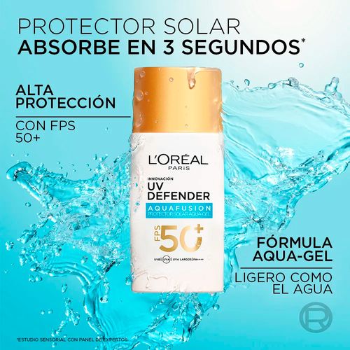 Protector Solar Loreal Paris UV Defender AquaFusion FPS50+ 50ml
