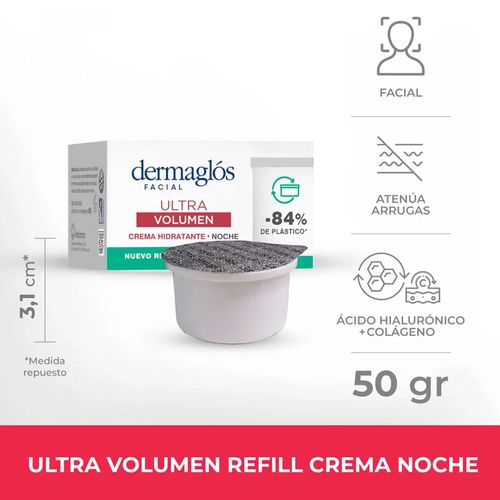 Crema Repuesto Hidratante de Noche Dermaglos Ultra Volumen 50g