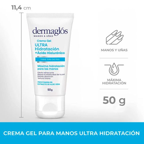 Crema Gel para Manos Dermaglos Ultra Hidratación + Ácido Hialurónico 50 g