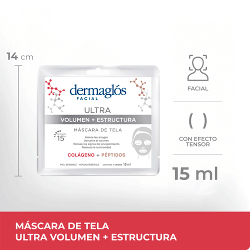 Máscara de Tela Ultra Volumen + Estructura Dermaglos 1u