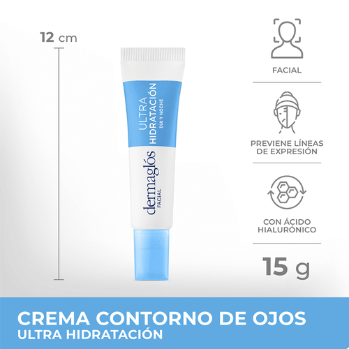 Crema Gel Facial Contorno De Ojos Dermaglos Ultra Hidratación 15gr