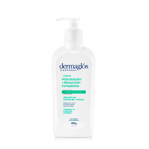 Crema Corporal Hidratación + Absorción Inmediata Dermaglos 300g