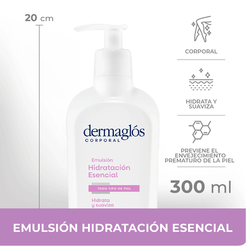 Emulsión Corporal Hidratación Esencial Dermaglos x 300ml
