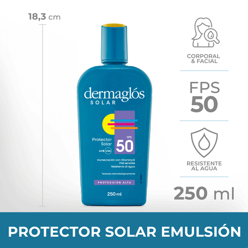 Protector Solar FPS 50 Dermaglos 250ml