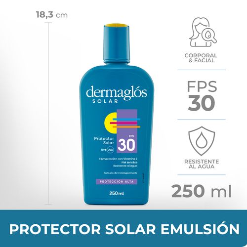 Protector Solar FPS 30 Dermaglos 250ml