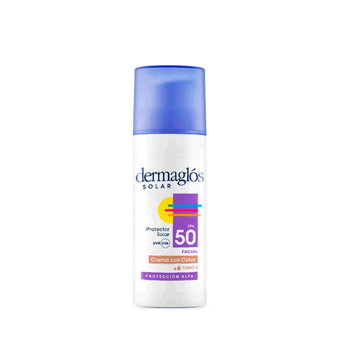 Protector Solar Facial Fps 50 Con Color Tono Medio Dermaglos 50gr