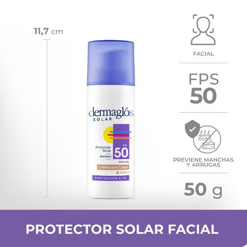 Protector Solar Facial Fps 50 Tono 1 Dermaglos 50gr