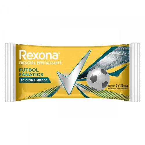 Jabón de Tocador Rexona Fútbol Fanatics 3 x 120g
