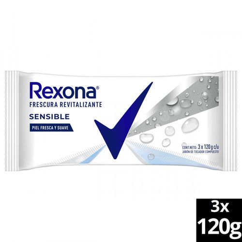 Jabón De Tocador Rexona Sensible 3 x 120g