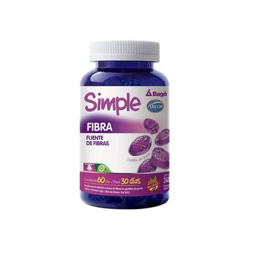 Pastillas de Goma Simple Fibra Bagó 60u