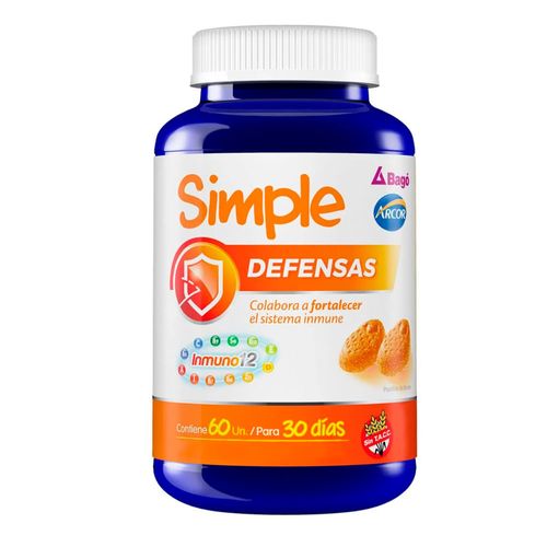 Simple Defensas Pastillas De Goma Sabor Naranja 60u