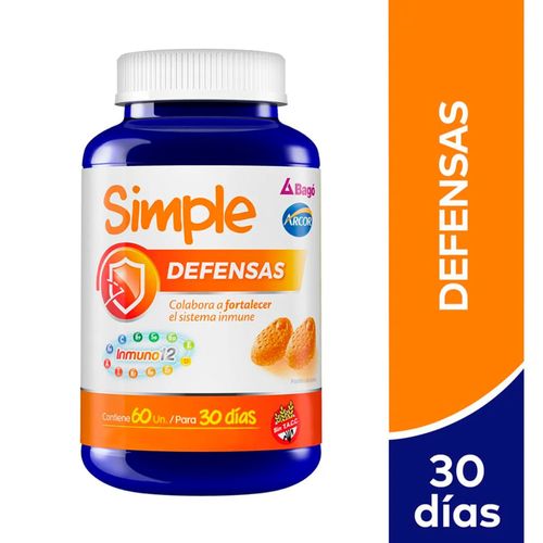 Simple Defensas Pastillas De Goma Sabor Naranja 60u