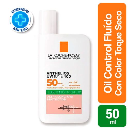 ANTHELIOS UVMUNE 400 Oil Control Fluído SPF50+ Con Color La Roche-Posay 50ml