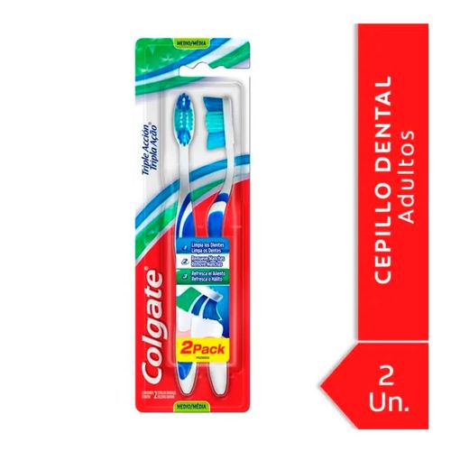 Cepillo Dental Triple Acción Medio 2u