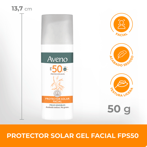 Protector Solar Gel Facial Aveno FPS50 50g