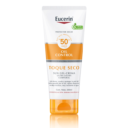 Protector Solar Sun Body Oil Control Gel-Crema Toque seco FPS 50+ Eucerin 200ml