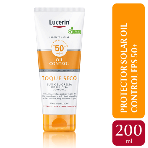Protector Solar Sun Body Oil Control Gel-Crema Toque seco FPS 50+ Eucerin 200ml