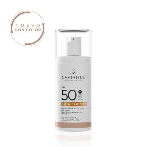 Protector Solar Facial FPS 50+ Care Glow Caviahue Con Color 50g