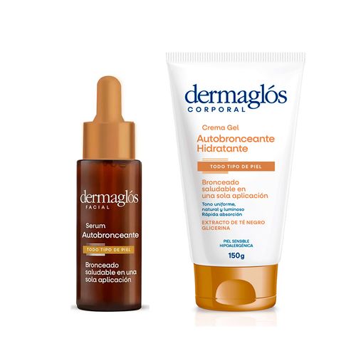 Kit Dermaglós Autobronceado Natural Rostro + Cuerpo