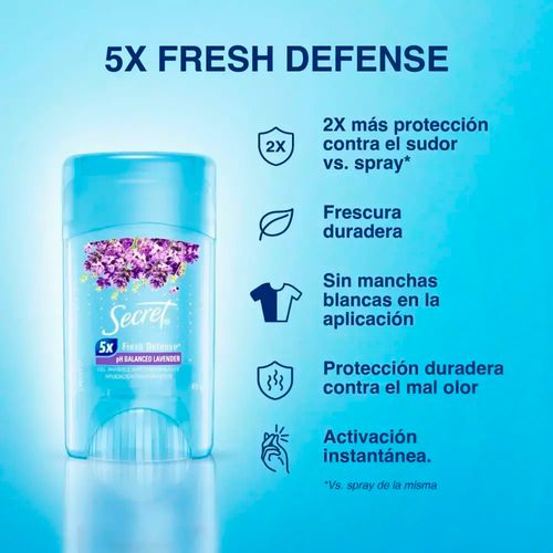 Gel Invisible Antitranspirante Secret Lavanda 45g