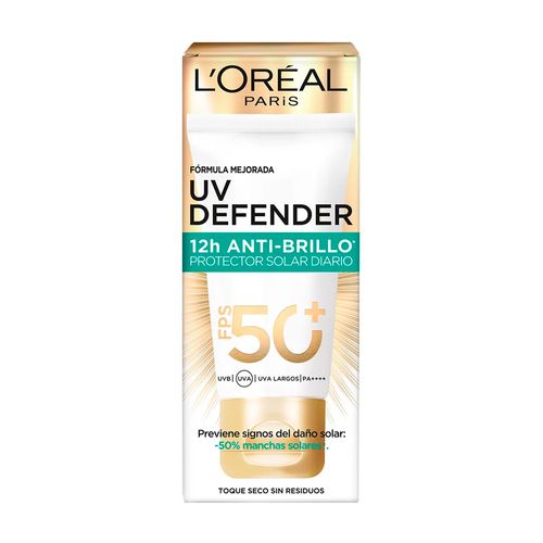 Protector Solar Uv Defender Anti Brillo Sin Color FPS50+ 40g