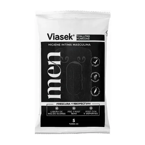 Toallitas Húmedas Higiene Intima Masculina Viasek 16u
