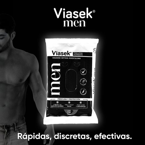 Toallitas Húmedas Higiene Intima Masculina Viasek 16u