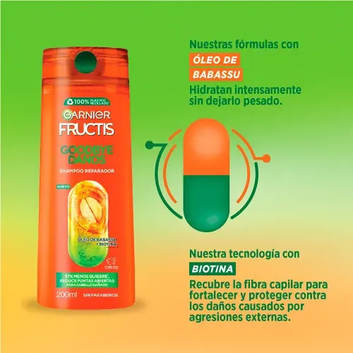 Shampoo Reparador Goodbye Daños Fructis Garnier 200ml