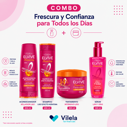 Combo Elvive Dream Liso Sleek. Precio comprando por separado $47.160