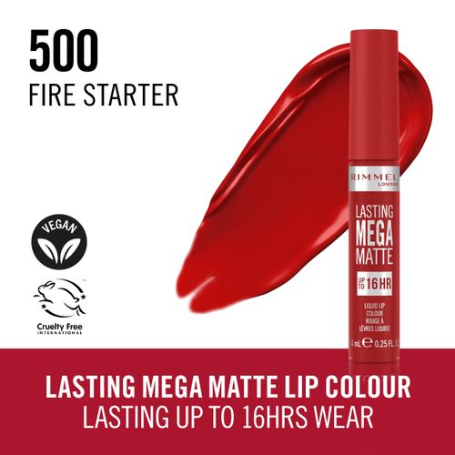 Labial Lasting Mega Matte 500 Fire Starter Rimmel
