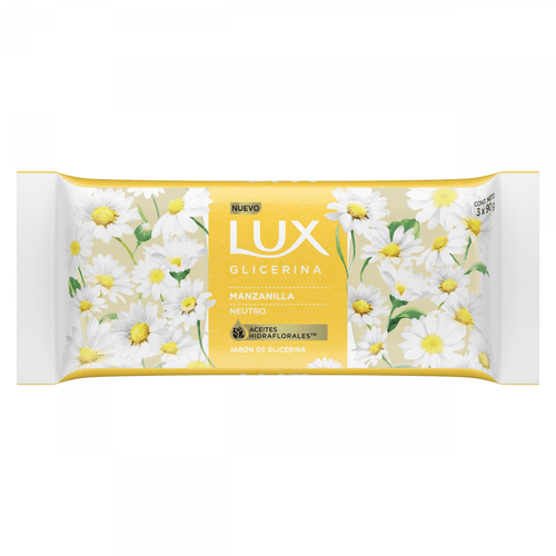 Jabon De Tocador Lux Glicerinado Manzanilla 3x90 gr