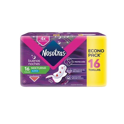 Toallitas Buenas Noches Nocturnas Suave Nosotras 16u