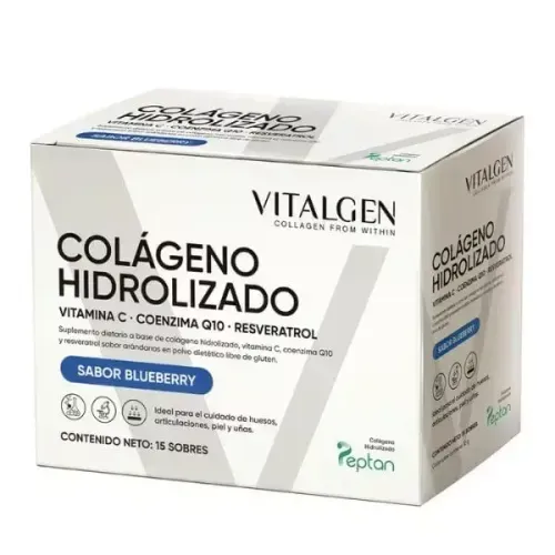 Colágeno Hidrolizado Blueberry Vitalgen 15 Sobres