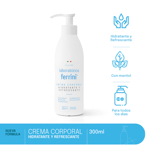 Crema Corporal Hidratante Y Refrescante Ferrini 300ml