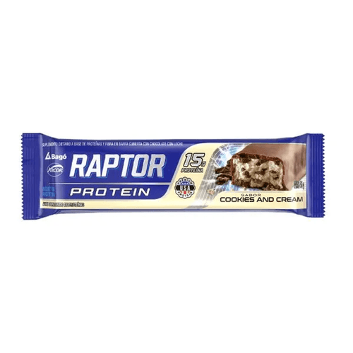 Barras Protein Cookies and Cream Raptor Bagó 16u