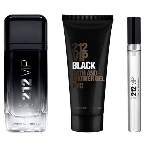 Set 212 Vip Black Eau De Toilette 100ml + Gel De Ducha 100ml + Vaporizador 10ml