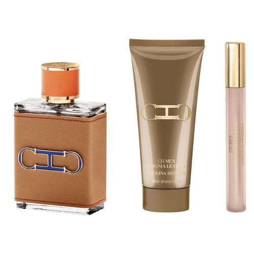 Set Perfume Carolina Herrera CH Men Insignia Leather EDP Hombre 100ml