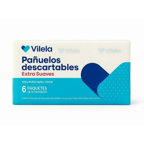 Pack x3 Pañuelos Descartables Extra Suaves Vilela 6x10u