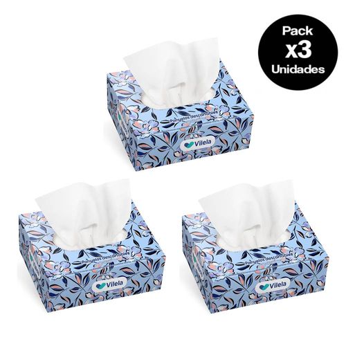 Pack x3 Pañuelos Descartables Extra Suaves Vilela Box 75u