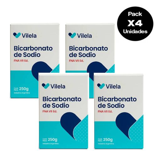 Pack x4 Bicarbonato de Sodio Vilela 250 g