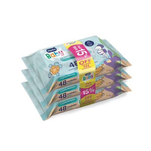 Algabo Baby Toallitas Humedas Pack 3 x 48 Unidades