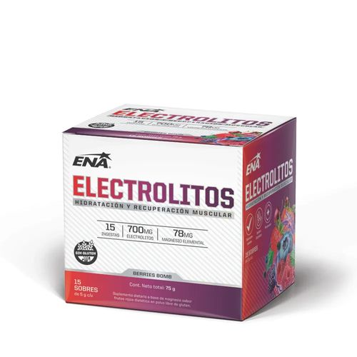 Electrolitos ENA Hidratación y Recuperación Muscular Berries Bomb 15 Sobres