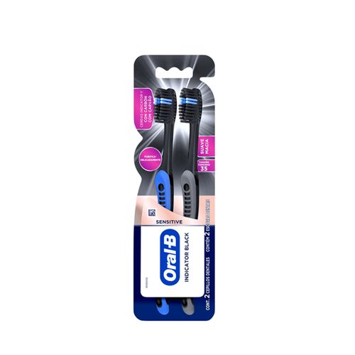 Cepillo Dental Oral B Indicator Black Carbón 2 Unidades