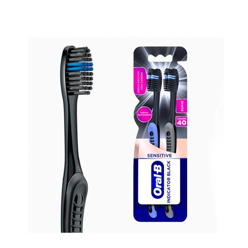 Cepillo Dental Oral B Indicator Black Carbón 2 Unidades
