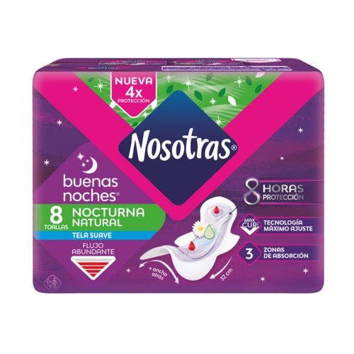Toallas Femeninas Nosotras Nocturnas Suave 8u