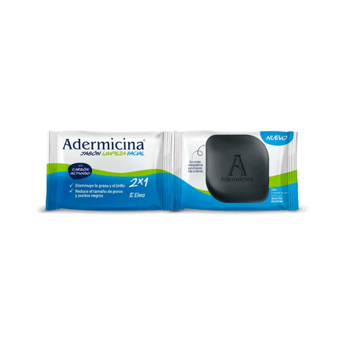 Jabón Limpieza Facial Adermicina Con Carbón Activado 2 Un