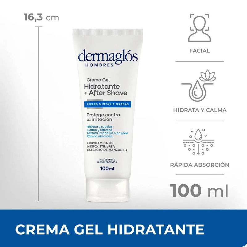 Dermaglós Hombres Crema Gel Hidratante After Shave 100 g