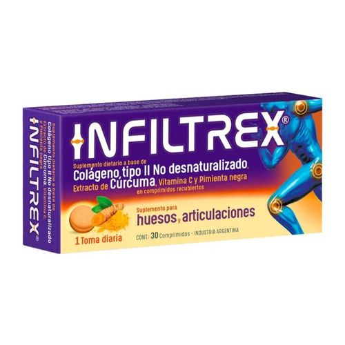 Colágeno Infiltrex Suplemento Dietario Para Huesos Y Articulaciones 30 Comprimidos