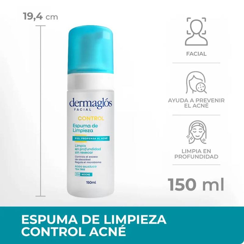 Dermaglós Control Acné Espuma de Limpieza 150 ml