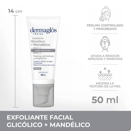 Crema Exfoliante Facial Dermaglós Glicólico y Mandélico 50 ml